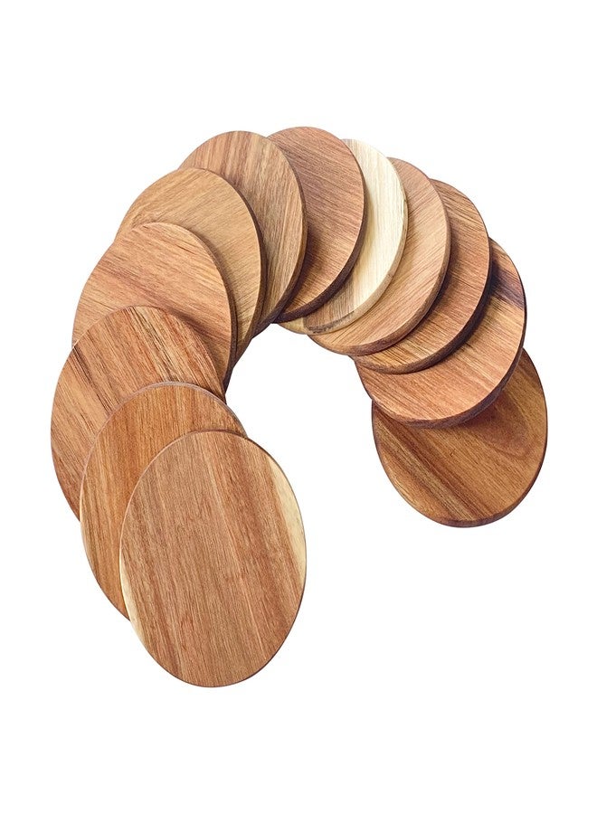 Cregugua 36 Pack Acacia Wood Drink Coasters, 3.68 Inch Round Wooden Acacia Wood Cup Coasters - Image 4